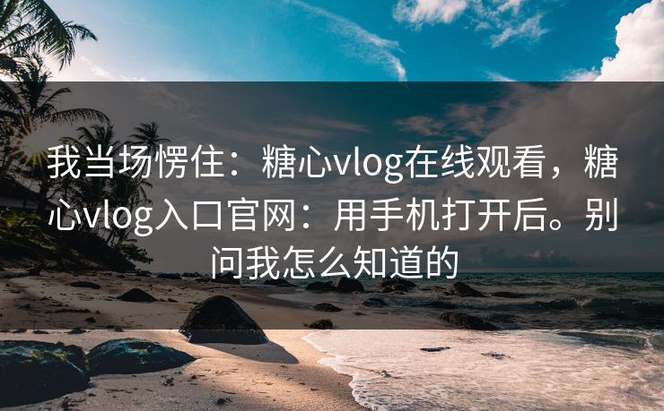 我当场愣住：糖心vlog在线观看，糖心vlog入口官网：用手机打开后。别问我怎么知道的  第1张