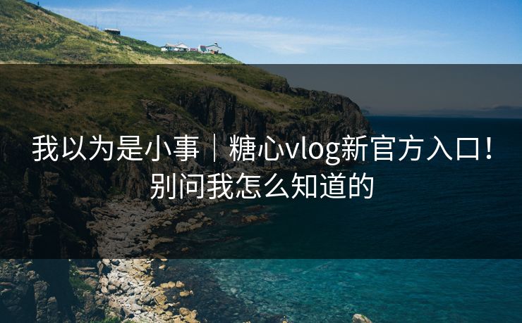 我以为是小事｜糖心vlog新官方入口！别问我怎么知道的  第1张